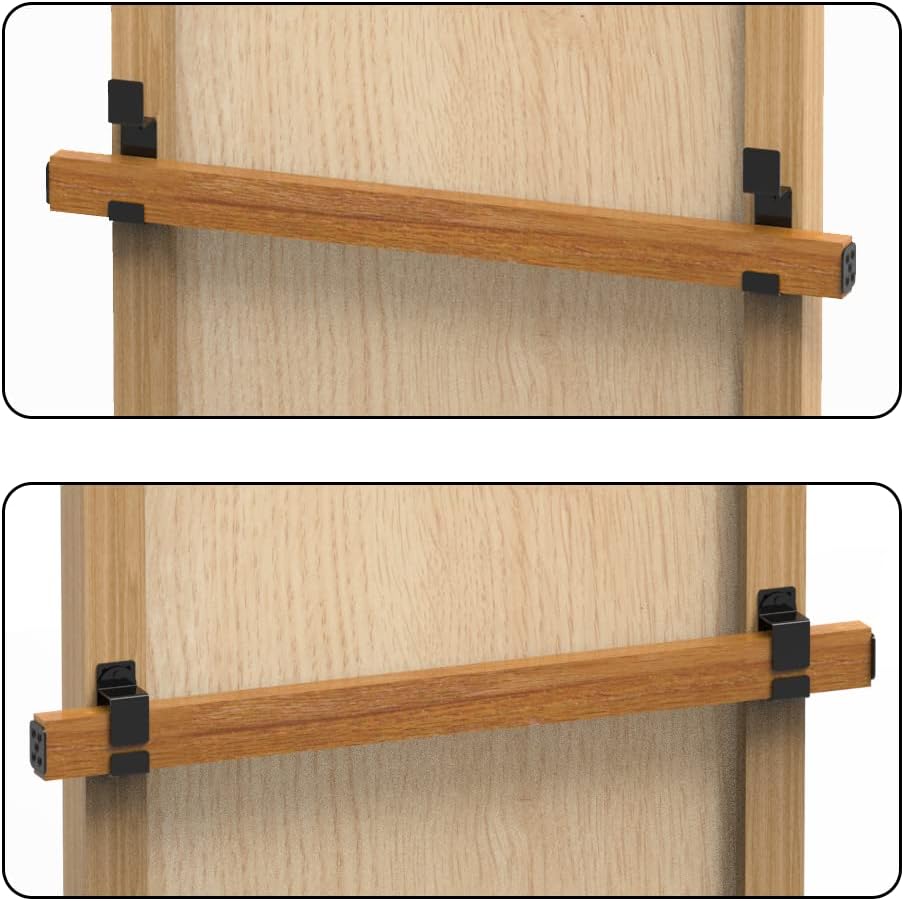 SADIELIFE Soportes de barricada de puerta (2 unidades), soporte giratorio cerrado en forma de U resistente para refuerzo de madera de 1.5 x 3