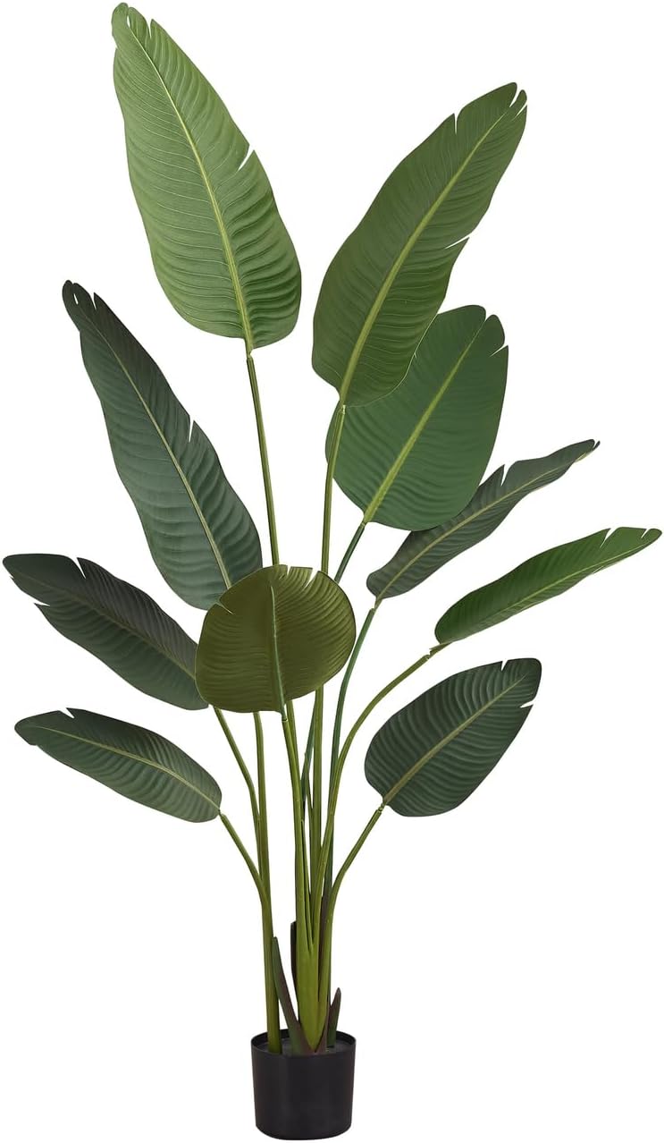 Monarch Specialties I 9570 – Planta artificial, 60 pulgadas de alto, árbol de ave del paraíso, interior, falsa, falsa, piso, vegetación, maceta,