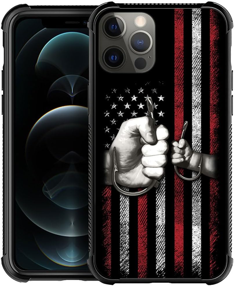 DAIZAG Funda compatible con iPhone 11, funda de la bandera estadounidense de pesca para iPhone 11 para hombre y mujer, protección completa, a prueba