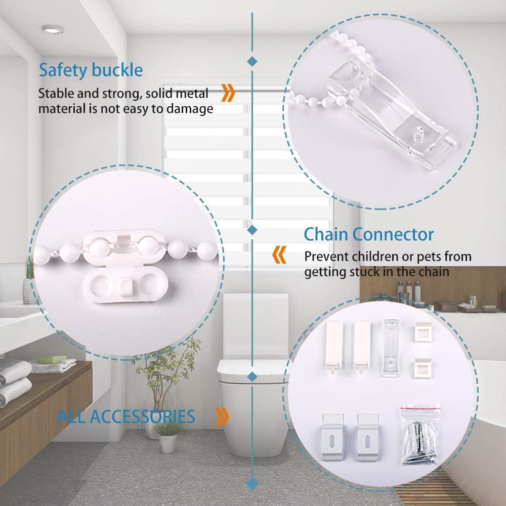 SEEYE – Cortina horizontal para ventana cortinas enrollables a rayas para día y noche, fácil de instalar de 59 pulgadas