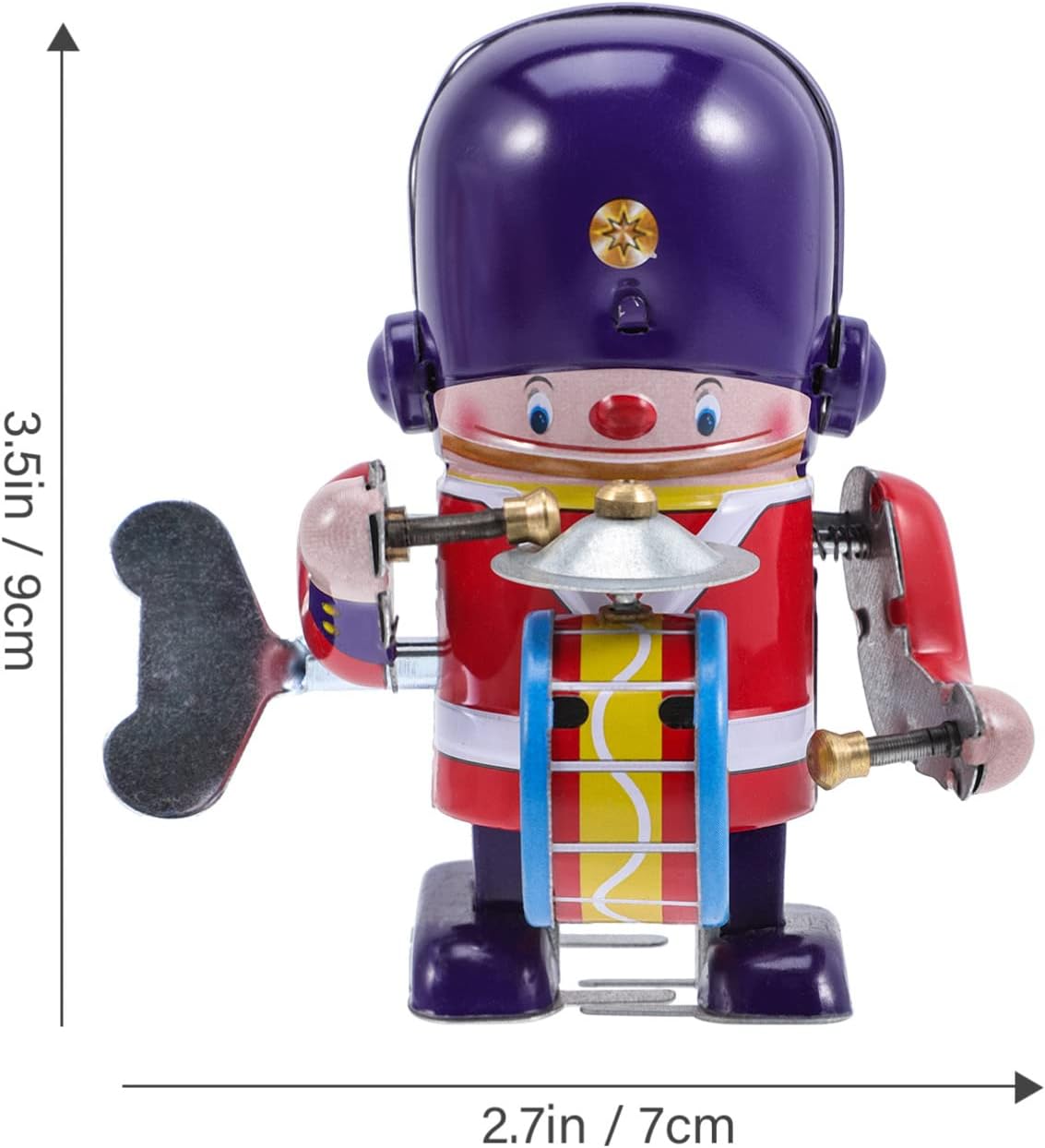 ABOOFAN Juguete de cuerda de hojalata de juguete mecánico que camina baterista soldado retro Pascua Vintage Wind- up juguete para niños, novedad de