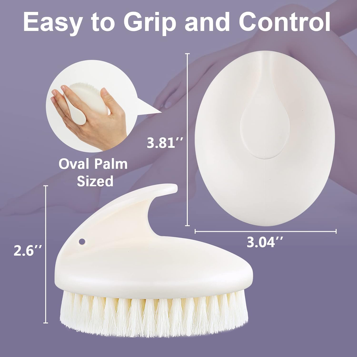 Cepillo exfoliante corporal de cepillado en seco, limpiador corporal antideslizante para ducha, nunca moldea el cepillo de limpieza corporal para