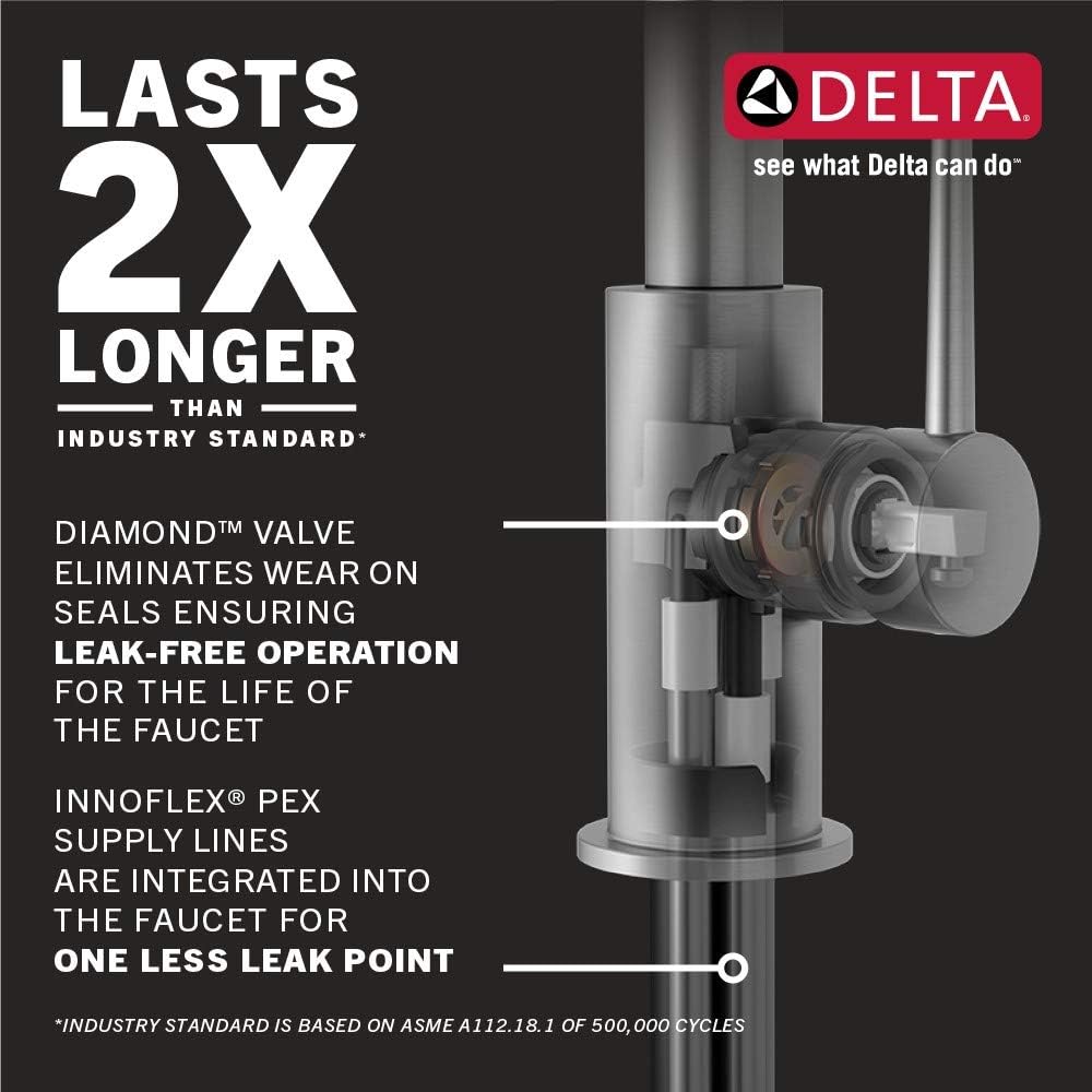 Delta Faucet Cassidy – Grifo de barra de bronce aceitado, grifo de fregadero de barra de un solo agujero, grifos de barra húmeda con rociador
