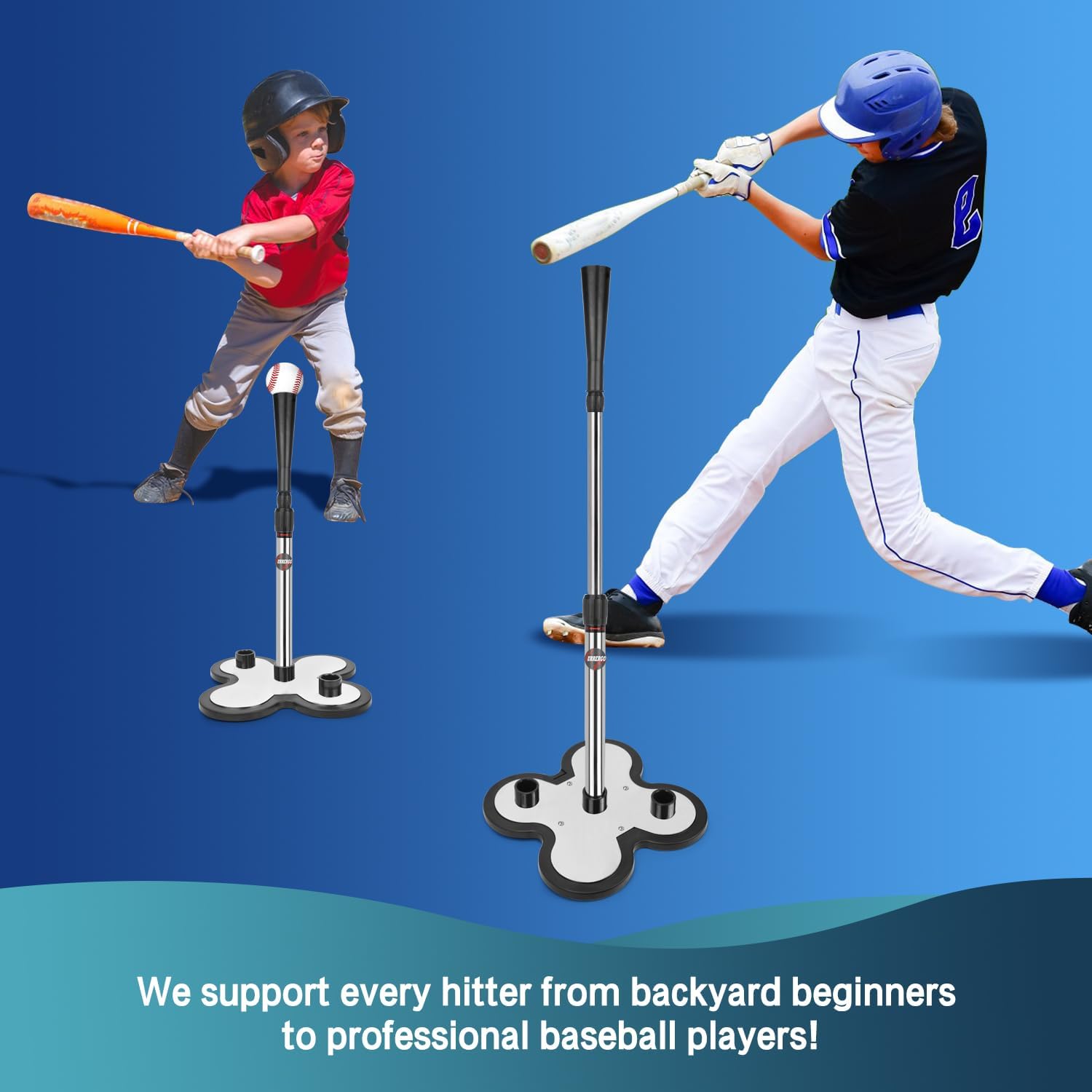 Heavy Duty Baseball and Softball Portable Baseball Tee.10lb Heavy Weight Base. Professional Hitting Tee for BaseballSoftball. Easy Height Adjustment