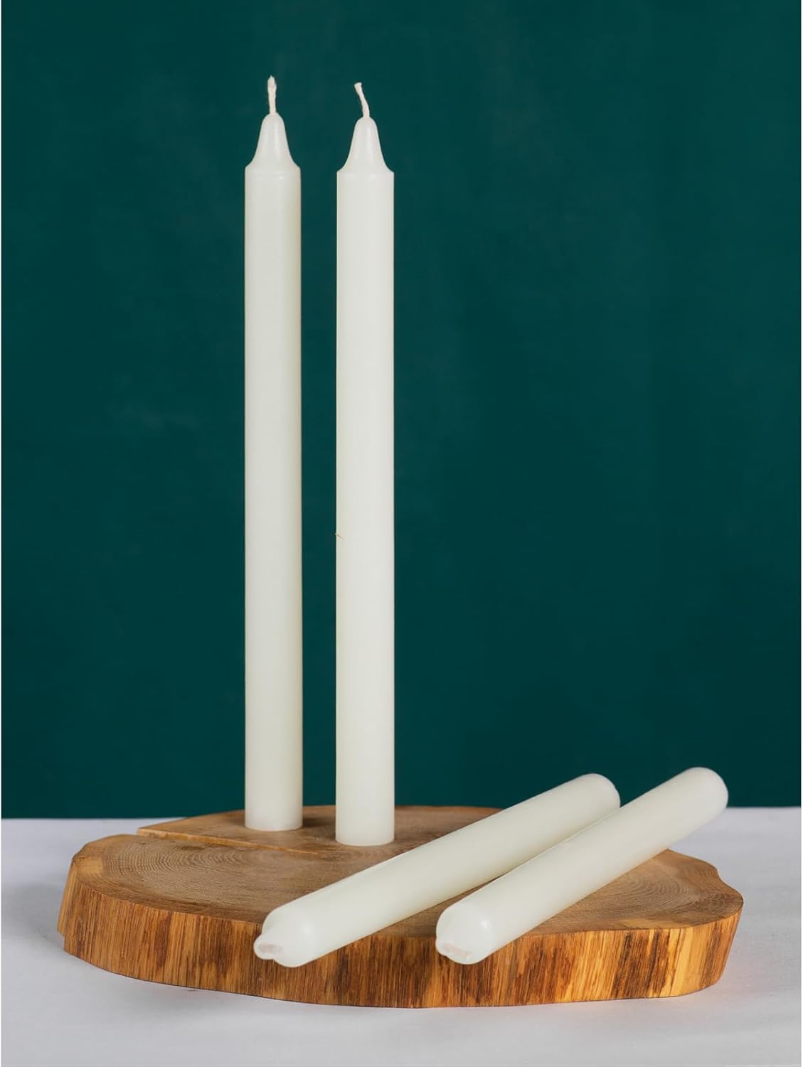 CANDWAX Paquete de 4 velas cónicas color marfil, velas rectas de 10 pulgadas, ideales como velas sin perfume, velas de cena y velas de mesa, velas