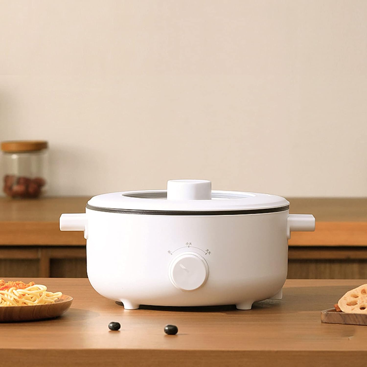 Zerodis Olla caliente eléctrica, protección contra sobrecalentamiento y hervida en seco para pasta, shabu shabu, sopa caliente, bistec, sartén