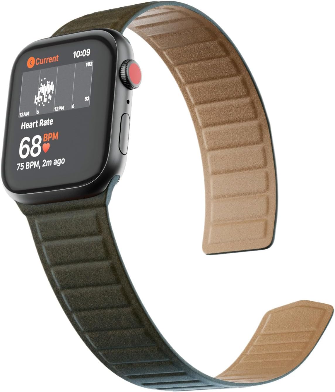 Correas magnéticas de cuero compatibles con Apple Watch Band 1.929 in 1.772 in 1.732 in 1.654 in 1.614 in 1.575 in 1.496 in, correa de cuero fino de