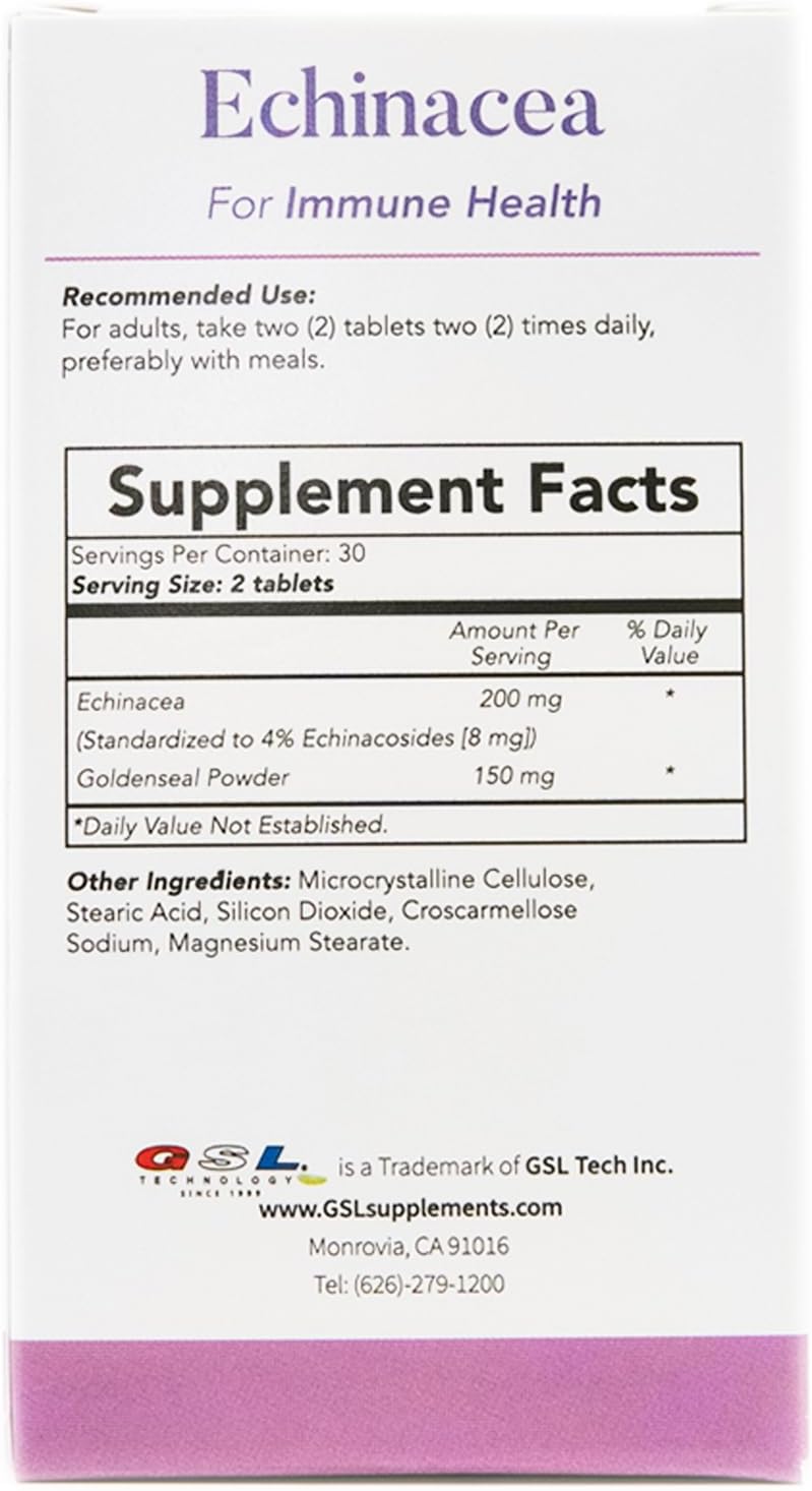Equinácea con sello de oro  200 mg de extracto de equinácea estandarizado al 4% de equinacósidos  Apoya un sistema inmunológico saludable  Fabricado