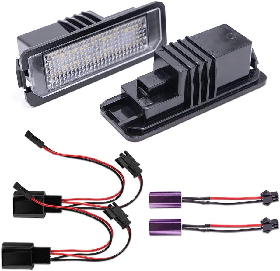 2 luces LED de matrícula para MK5 GTI MK6 MK7 Golf 5 Glof 6 Golf 7 Nuevo Beetle Passat CC Rabbit Eos Phaeton Polo Lupo alimentado por Xenón LED