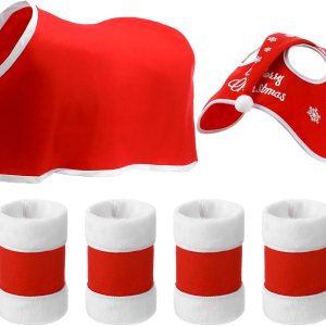 Cunno Paquete de 6 disfraces de Navidad de caballo que incluye funda halter de caballo con ribete de forro polar con 4 piezas de envolturas para Cunno Paquete de 6 disfraces de Navidad de caballo que incluye funda halter de caballo con ribete de forro polar con 4 piezas de envolturas para
