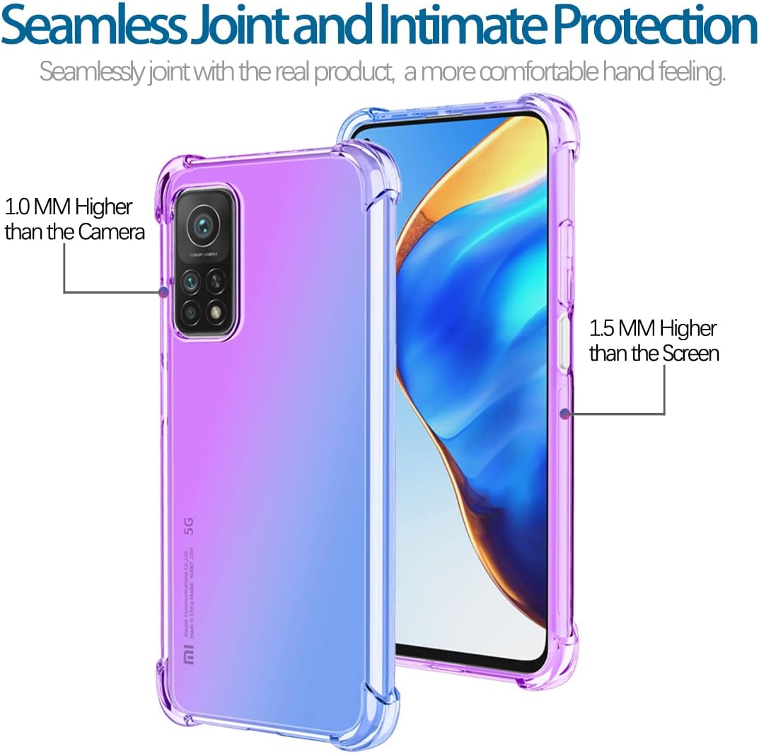 KOARWVC Funda para Mi 10T 5GMi 10T Pro 5GRedmi K30S M2007J3SY Caso, Crystal Clear Case Gradient Slim Anti Scratch TPU A prueba de golpes Funda