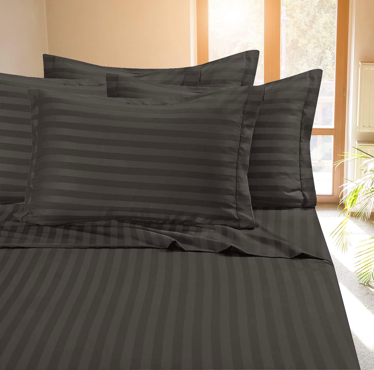 CrystalTowels Super Luxury Hotel Group – Juego de sábanas de 4 piezas, microfibra de doble cepillado, sin arrugas, bolsillos profundos, sábanas