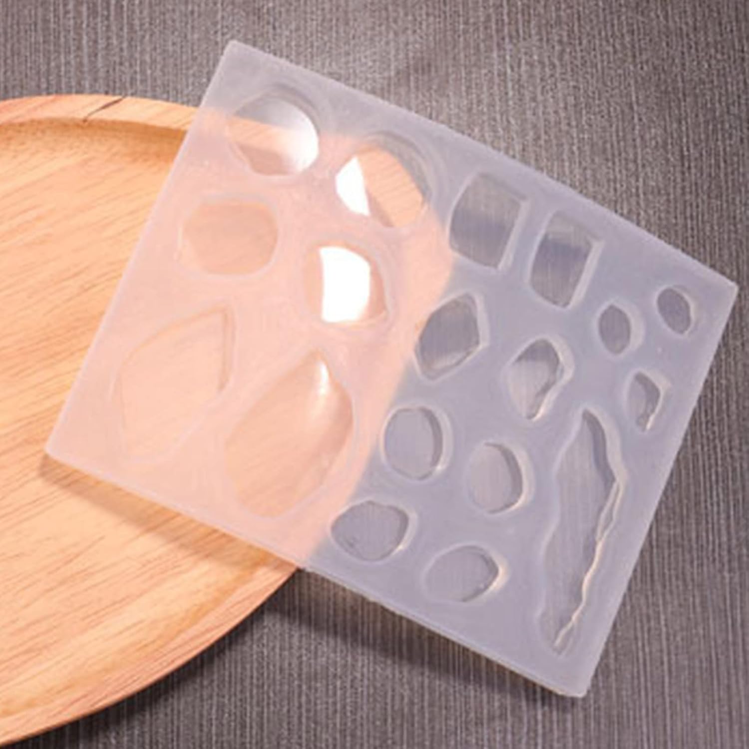 Dijes geométricos para aretes, moldes de resina epoxi, molde de silicona, bolsa de equipaje, moldes de fundición con agujero para hacer manualidades