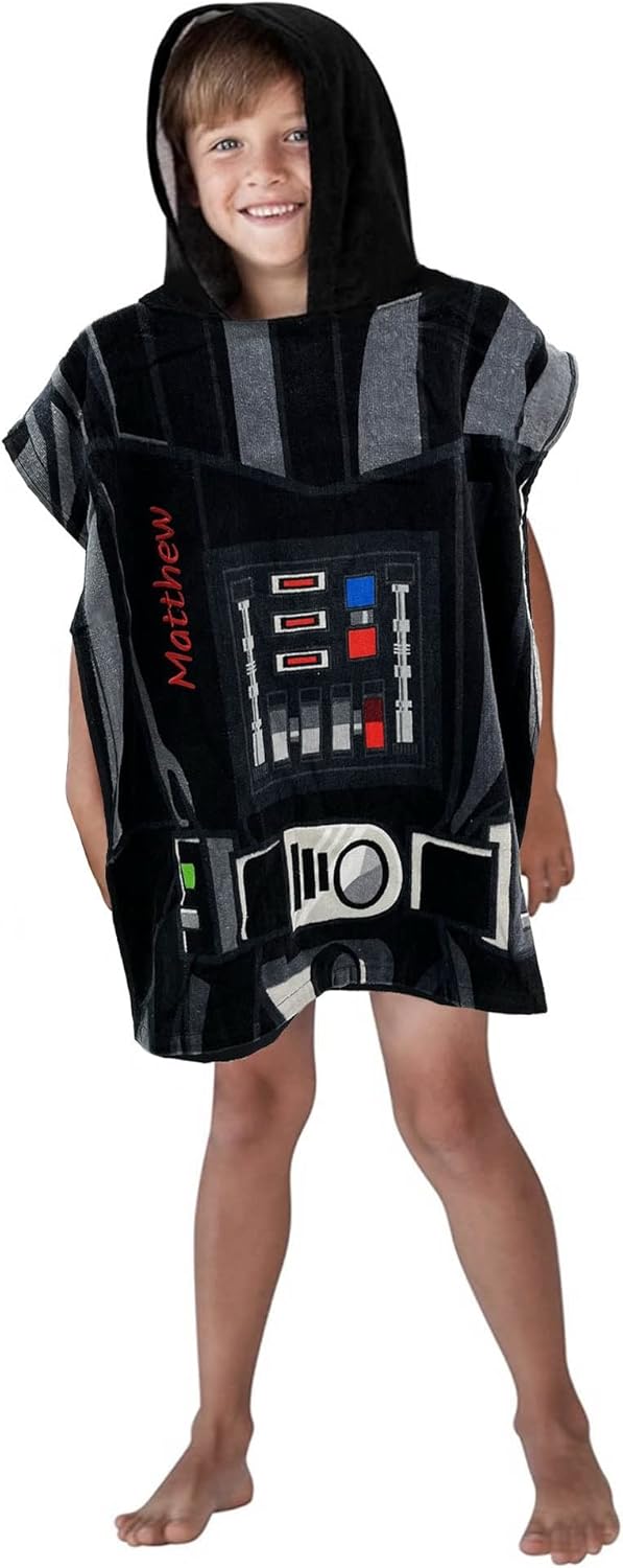 DIBSIES Toalla de baño y playa personalizada creada con una toalla de personaje (creada con toalla de baño y playa con capucha Darth Vader)