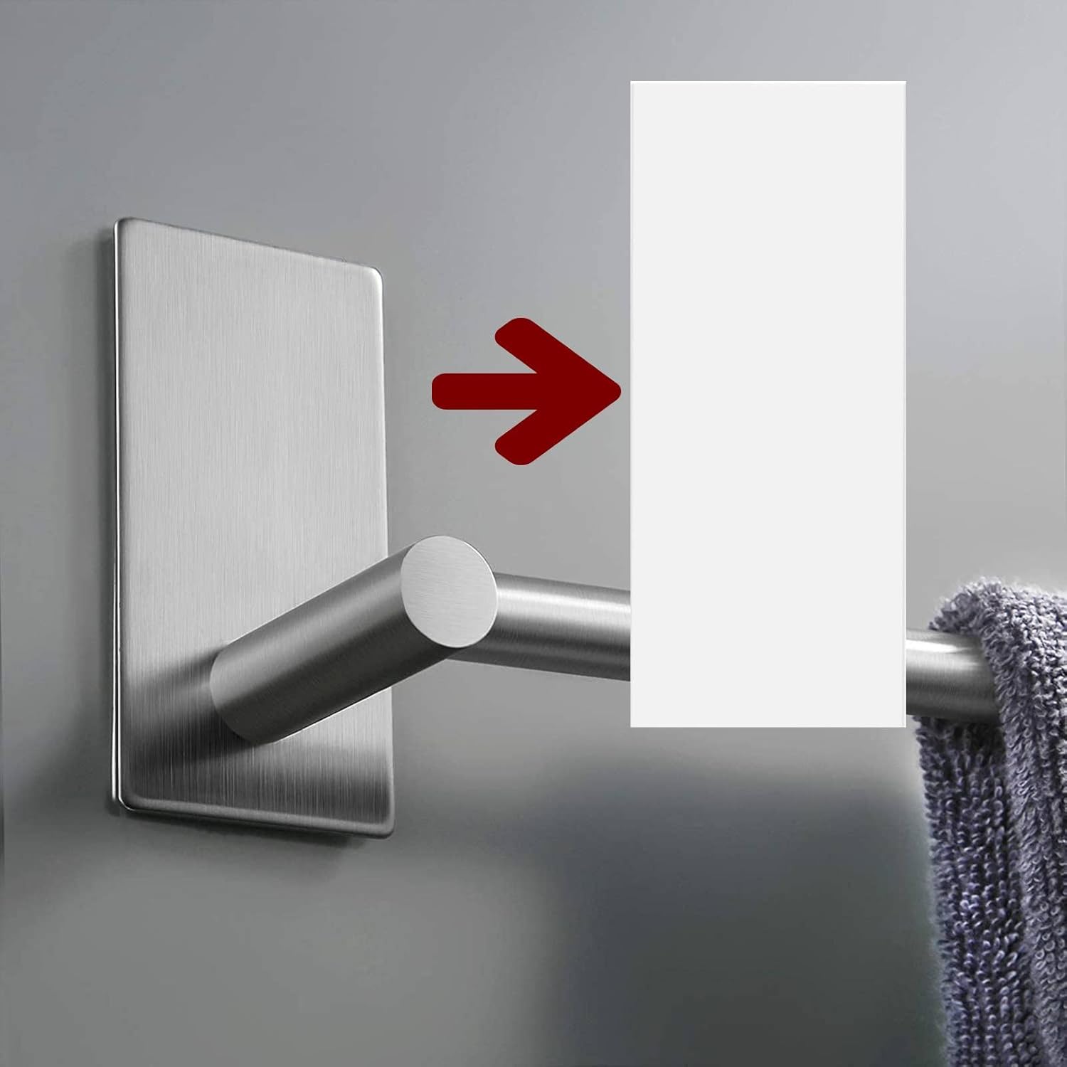 Tiras autoadhesivas, tiras adhesivas de repuesto compatibles con barra de toalla autoadhesiva, toallero de baño, 3.35 x 1.57 pulgadas (paquete de 4)