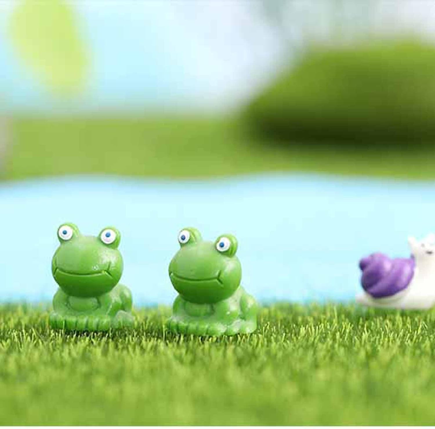 Mini Frogs – Paquete de 100200 unidades, figuras de ranas pequeñas de resina, ranas de jardín, ranas verdes, decoración en miniatura para el hogar,