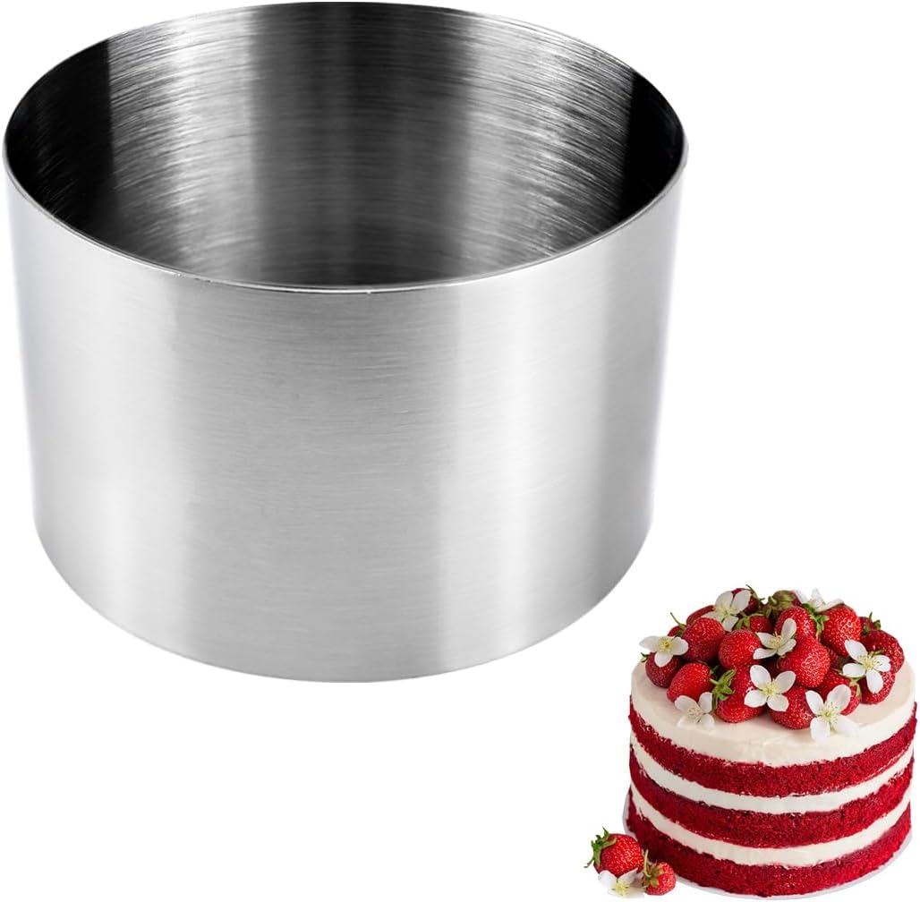 DOERDO – Cortador de galletas, cortador de bolas de masa de acero inoxidable, molde redondo para galletas, fondant, donas, 3 x 3 pulgadas