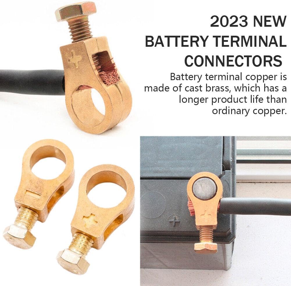 Clip de conexión de batería de cobre puro, kit de conectores de terminales de batería de automóvil, conectores de terminales de batería nuevos 2023