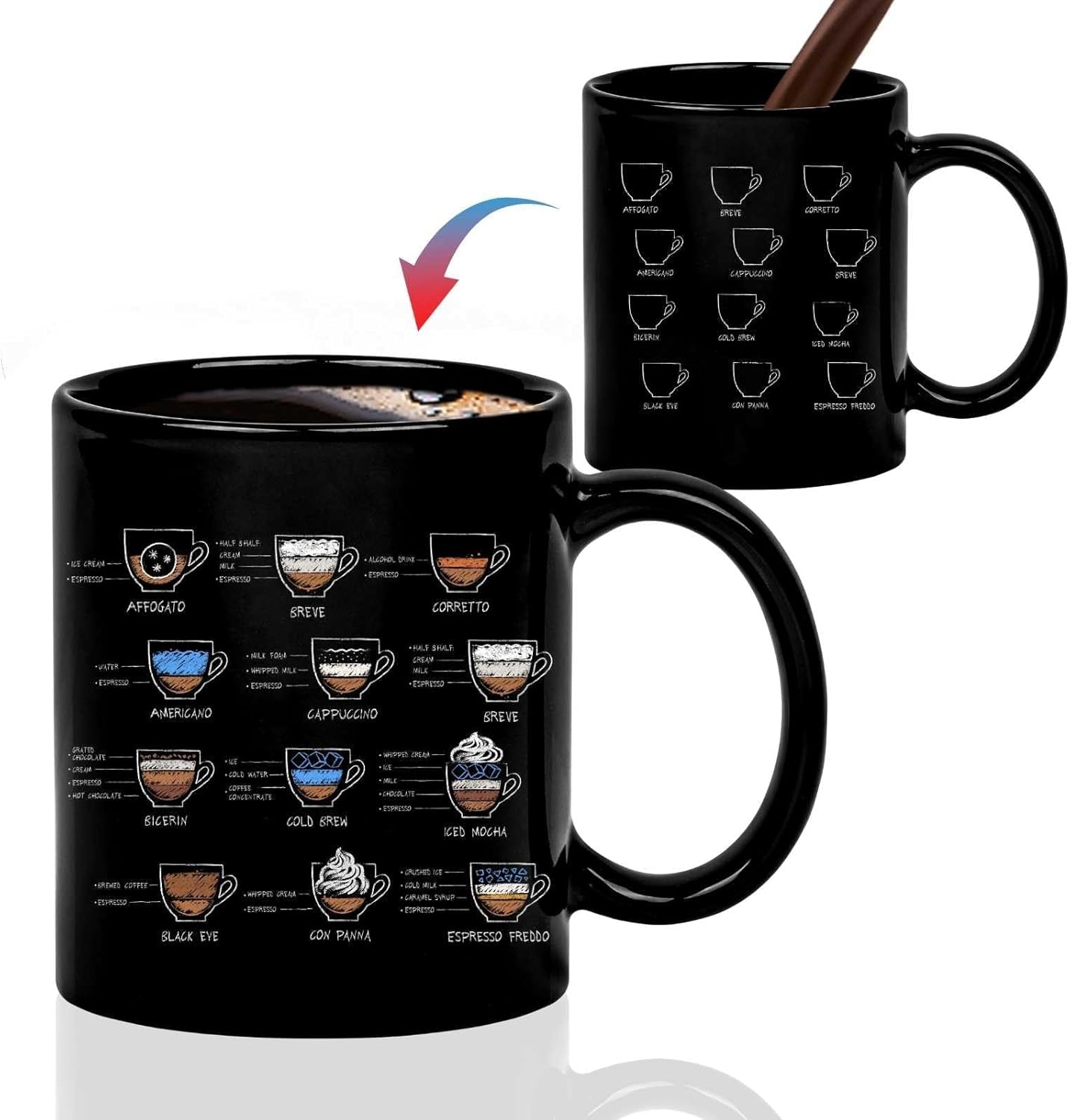 Onebttl Divertidos regalos de café para mujeres, hombres, taza de café mágica sensible al calor de 12 onzas para amigos, amantes del café,