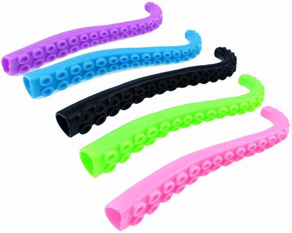 10 marionetas de dedo de tentáculo de pulpo, colores surtidos
