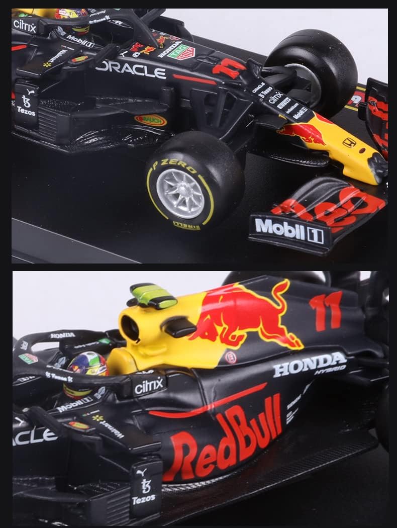 143 F1 RB16B Red Bull Racing Car 2021 NO.33 y 11 Aleación Vehículo de lujo fundido a presión Coches Modelo Colección de juguetes por Bburago 38056