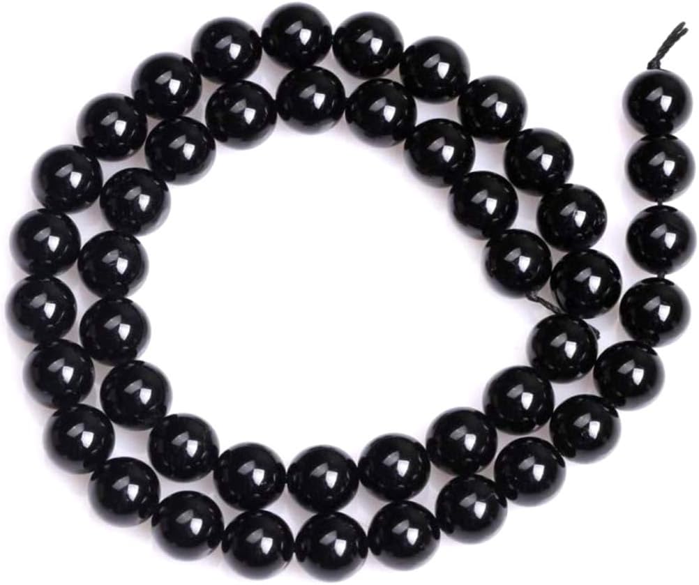 Adabele GE13-6 – 1 hebra de piedras preciosas curativas de turmalina negra natural de grado A de 0.236 pulgadas (58-62 unidades) para fabricación de