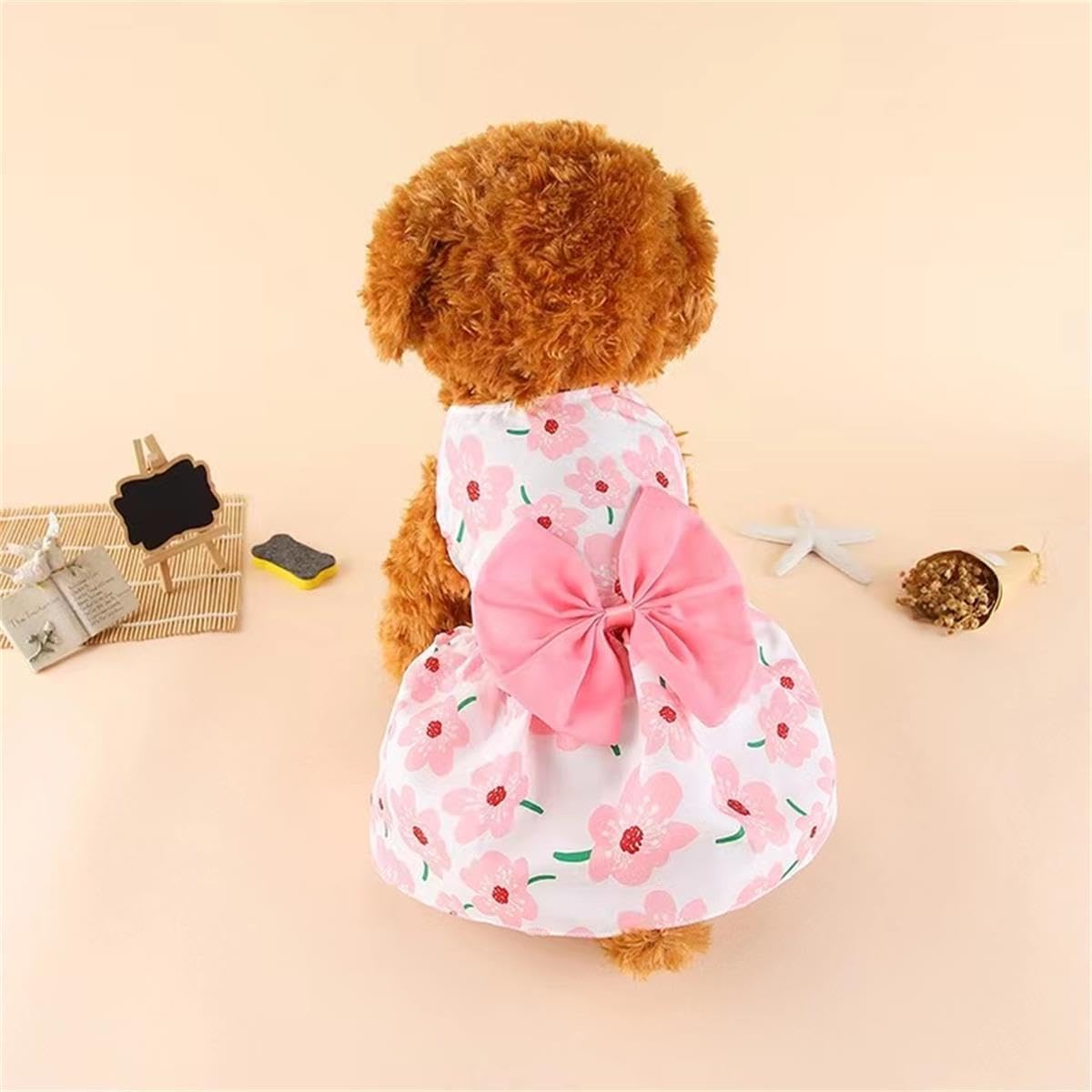 Vestidos de perro para perros pequeños, vestido de princesa con lazo, ropa linda para cachorros, vestidos suaves para cachorros para perros
