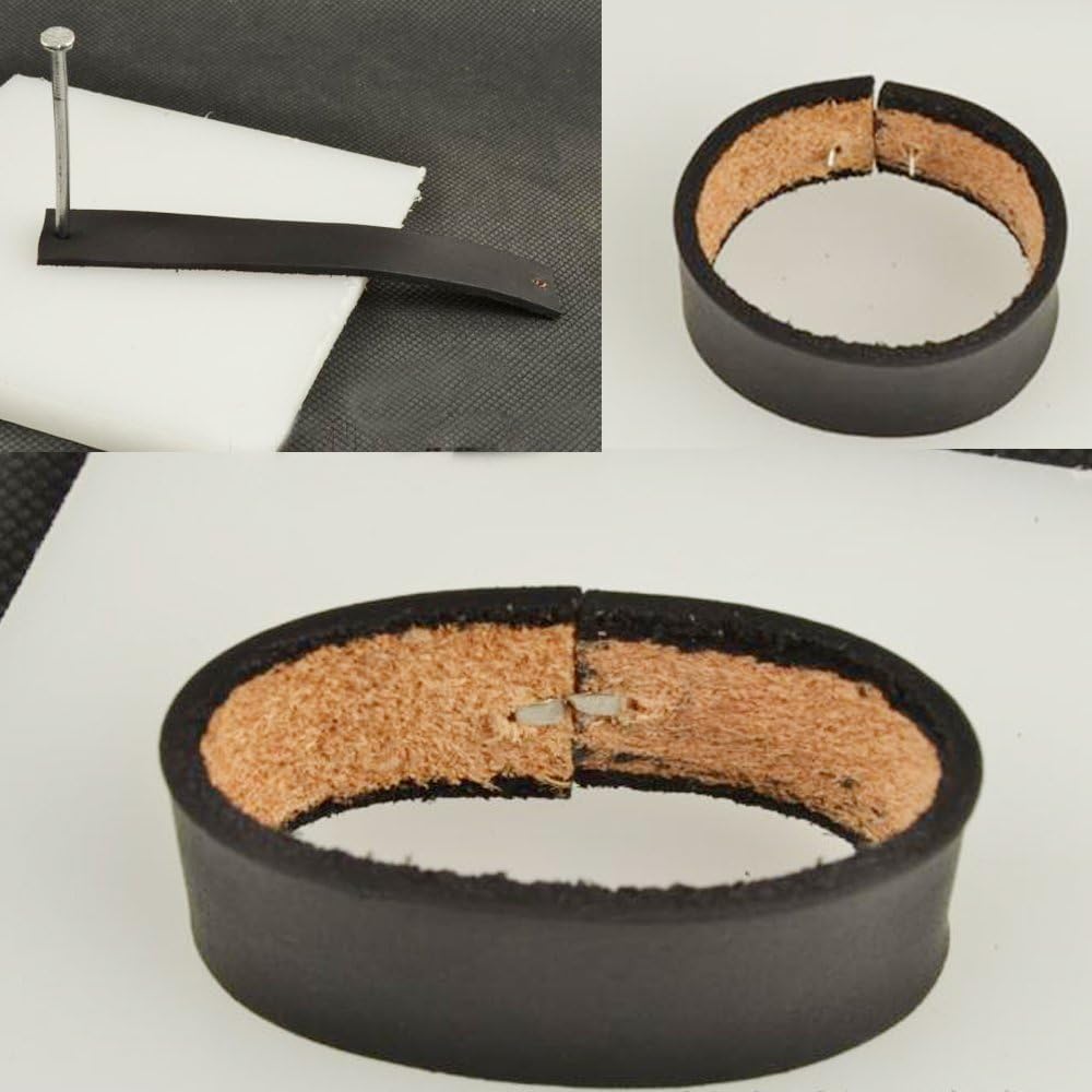 Bluemoona 100 piezas de latón grapas de cuero de 0.315 in para cinturón, sujetador, conector de artesanía en cuero, negro plomizo