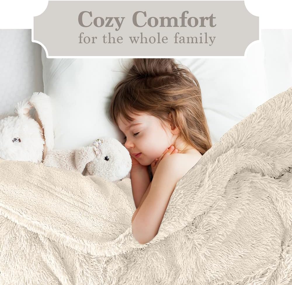 The Connecticut Home Company – Manta reversible de felpa suave y sherpa, tamaño individual de 80 x 60 pulgadas, manta gruesa y cálida para cama,
