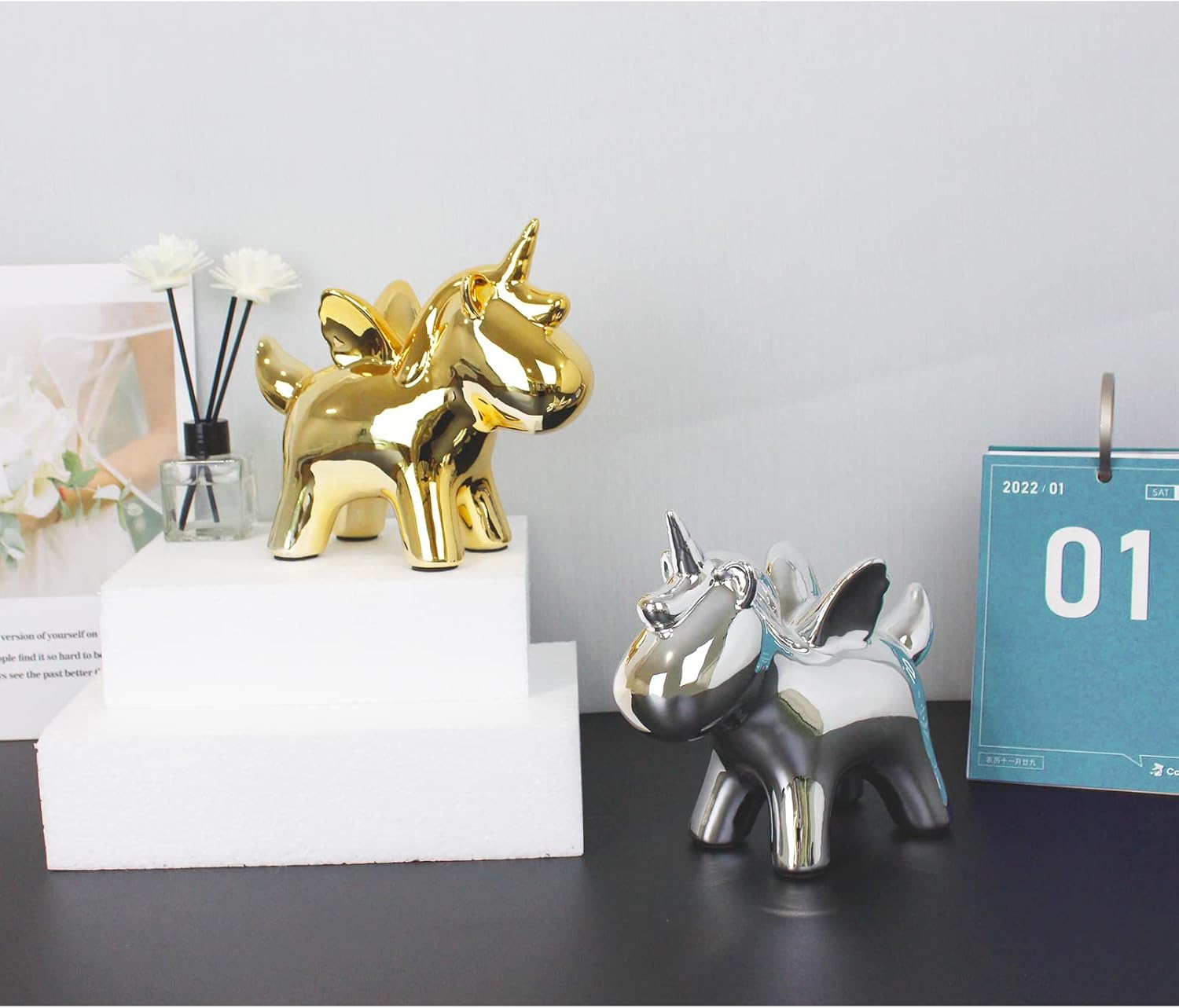 Alcancía de cerámica de unicornio, banco de dinero para ahorrar dinero para niños, bonito banco de monedas decorativo para el hogar, regalos de