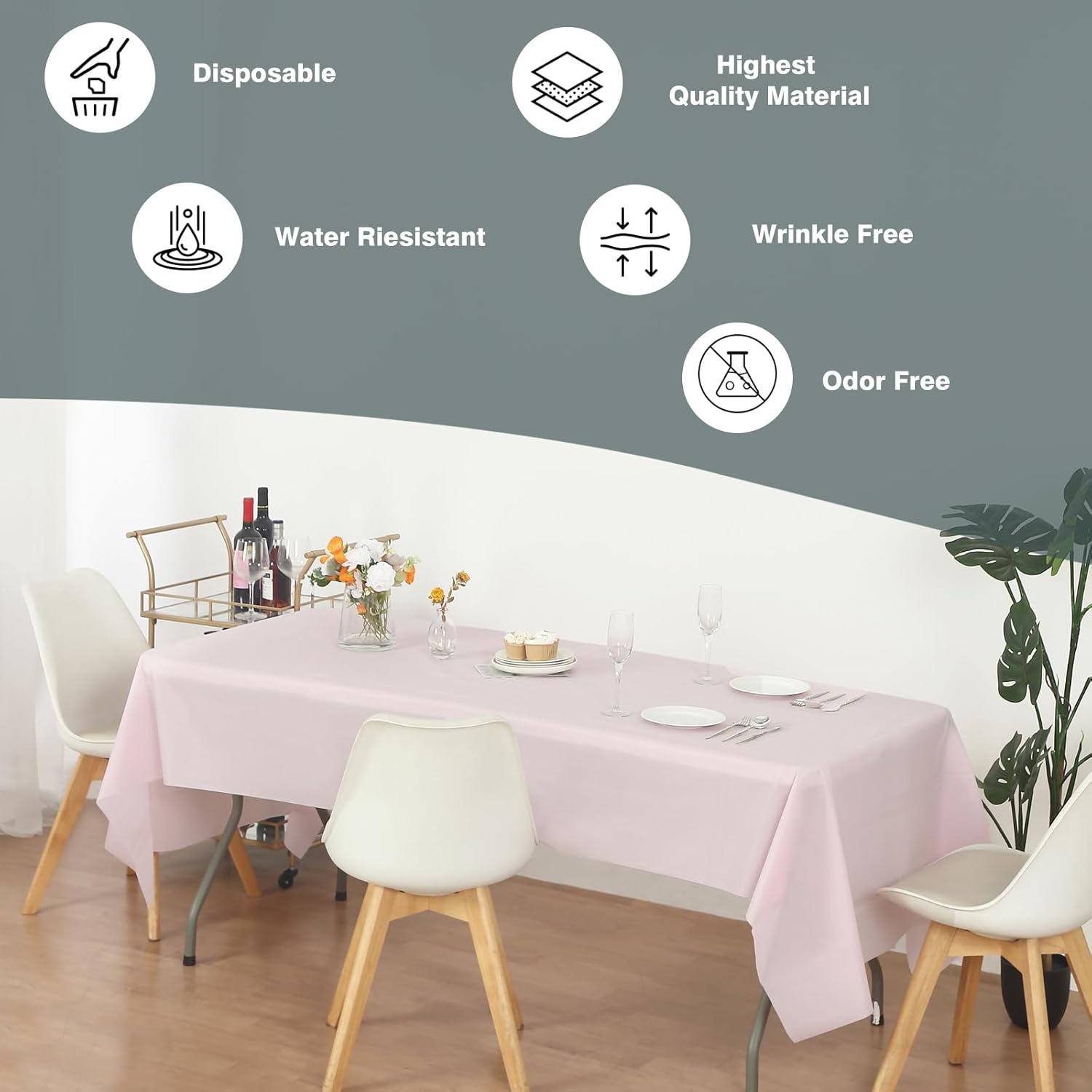 Evershine – Mantel de plástico resistente (reutilizable, 12 unidades)