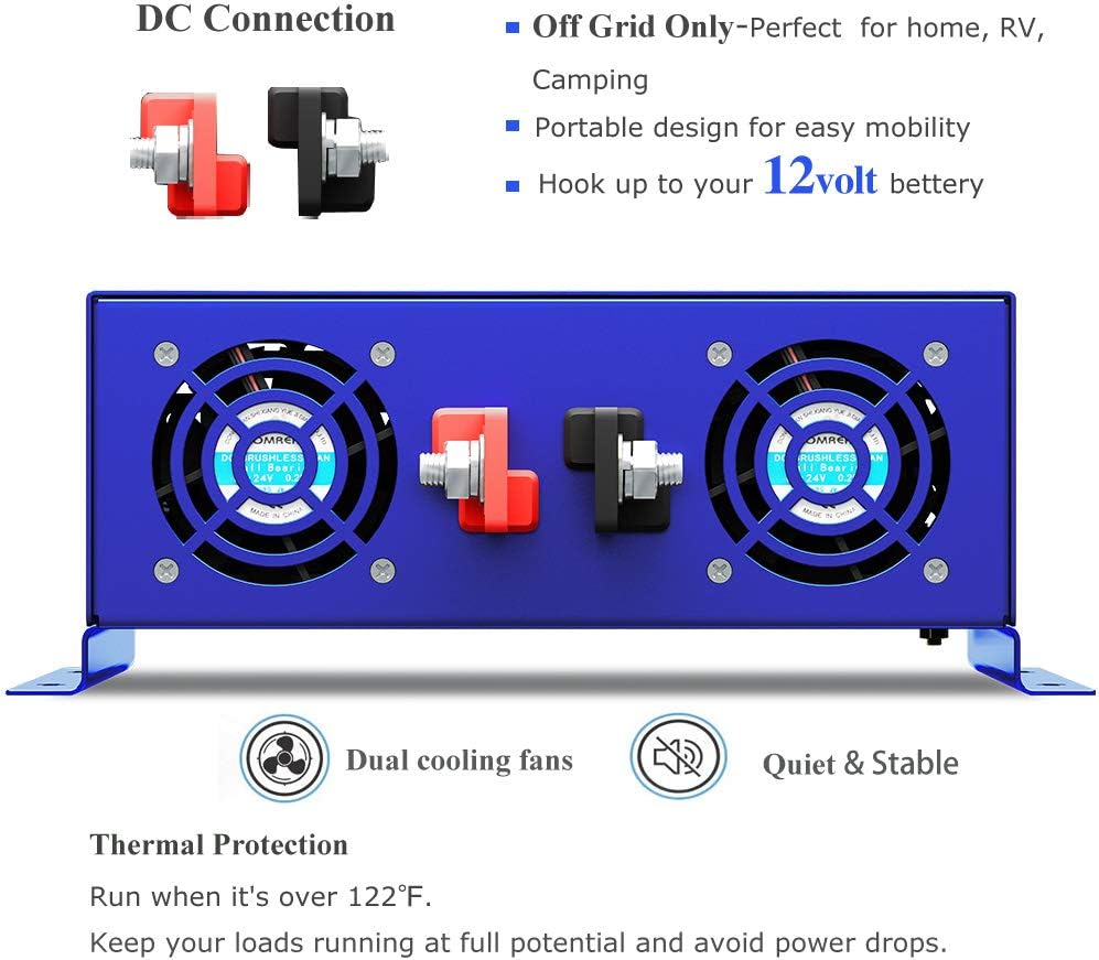 XYZ INVT – Inversor de potencia de onda sinusoidal pura, CC a CA, 1000W, 1500W, 2000W, 2500W, 3000W