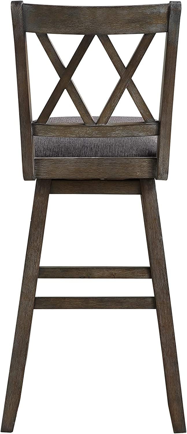 Home Brookline – Taburete giratorio de bar con mecanismo de giro de 360, taburetes rústicos de granja para encimera de cocina con cojín, altura del