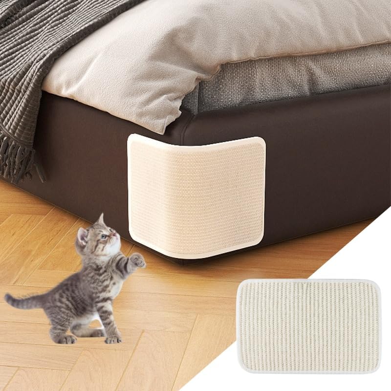 Almohadilla rascador de sisal natural para gatos, sofá, cama, muebles, protector de esquina para gatos de interior, funda de sofá, almohadilla de