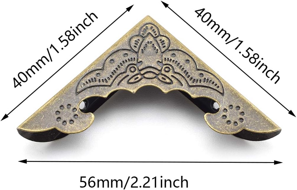 SDTC Tech – Juego de 20 protectores de esquina de metal para libro de recortes (0.157in, altura interna), diseño de esquinas