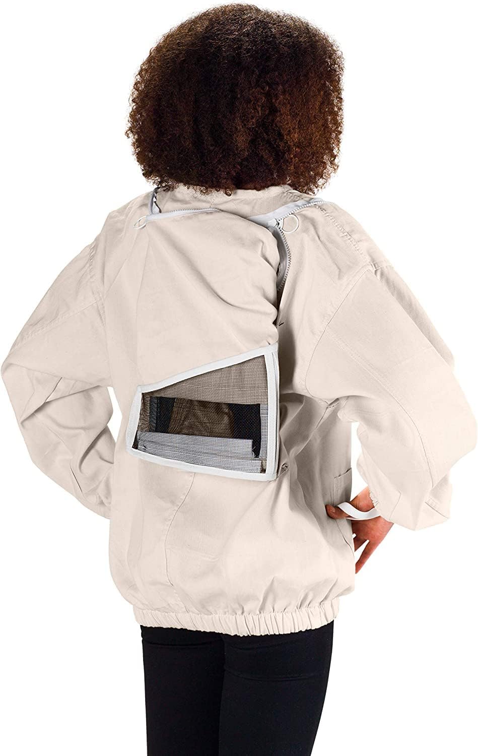 Bees & Co K75 Chaqueta de apicultor de algodón natural con velo cuadrado