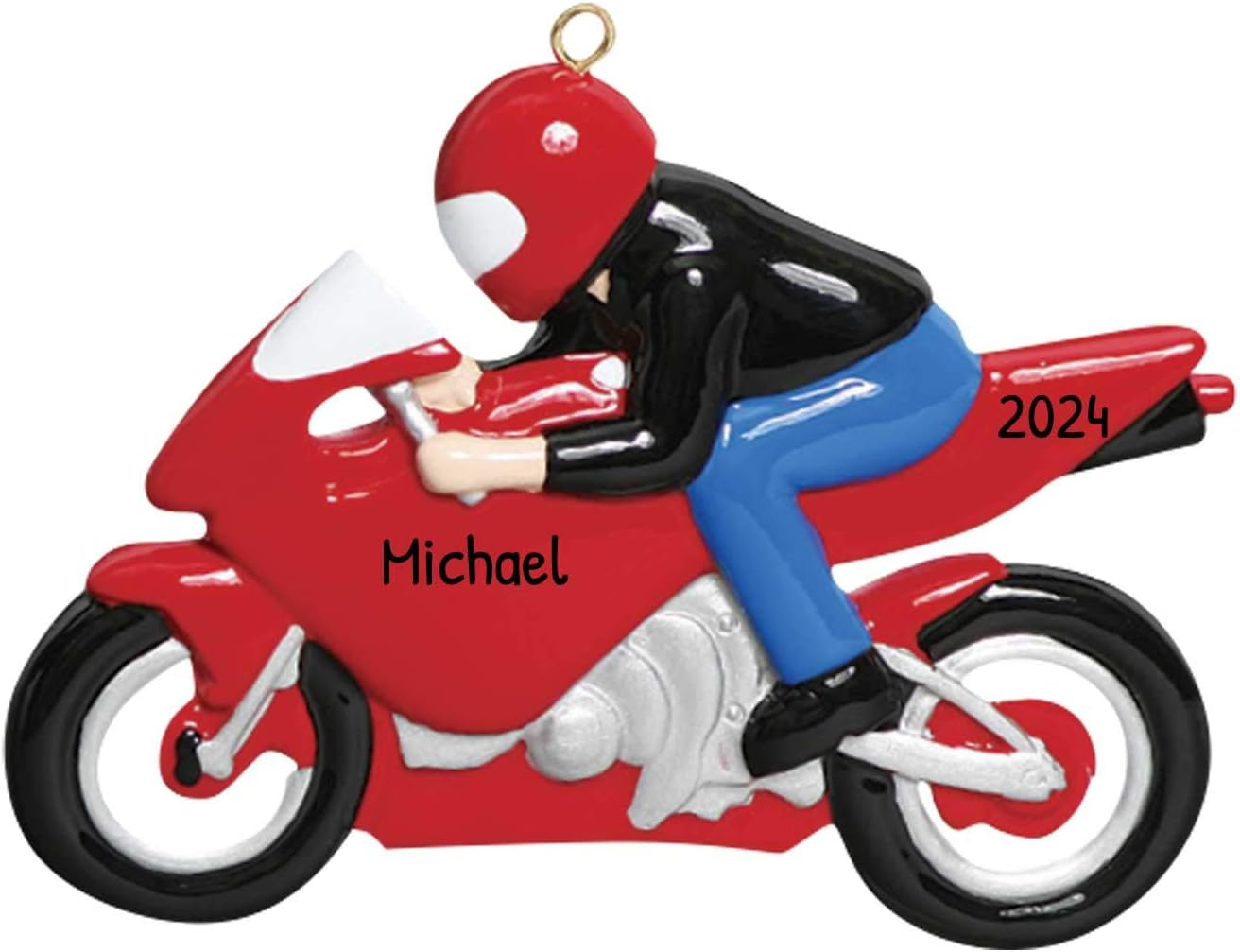 Adornos personalizados de motocicleta para árbol de Navidad, adorno de carreras de pista de tierra, adorno de corredor, adornos de Navidad de