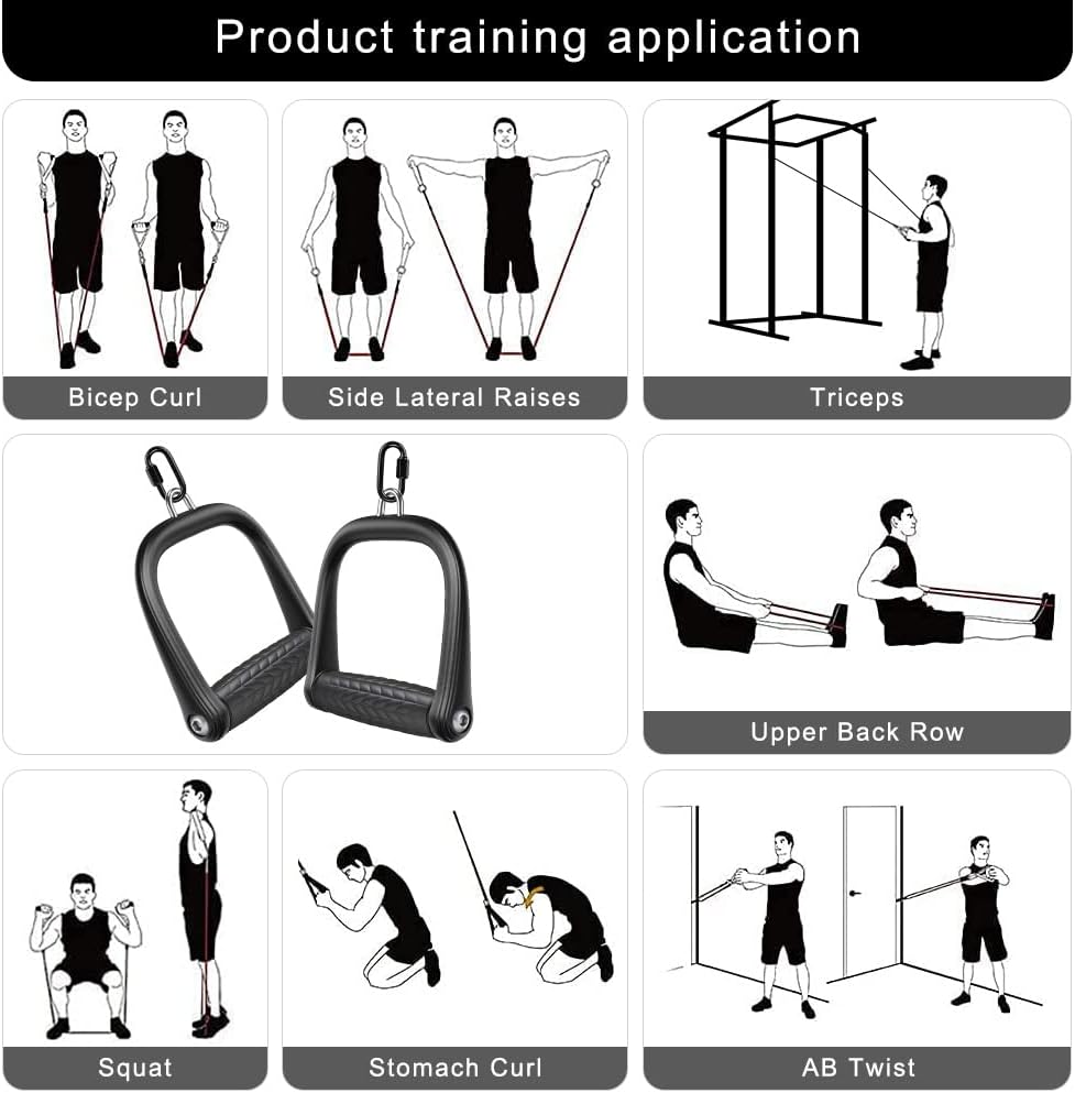BeneLabel Accesorio de cable con mango en D, accesorios de cable para gimnasio, agarre antideslizante y cómodo, mango de aleación de aluminio