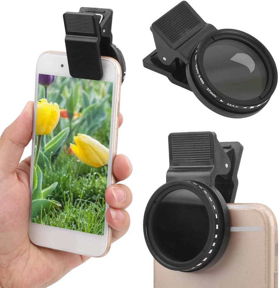 Veledge – Filtro de lente ND ajustable de 1.457 in ND2 400, densidad neutra, alta transmisión de luz, marco de aluminio ligero, reduce la luz y