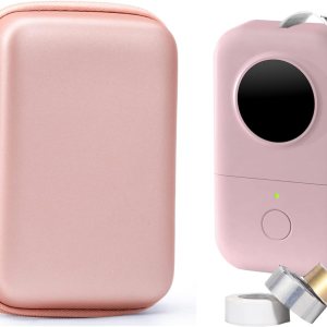 Memoking Mini etiquetadora D30 Máquina para etiquetar Bluetooth Pequeña Impresora de etiquetas portátil térmica y funda, rosa Memoking Mini etiquetadora D30 Máquina para etiquetar Bluetooth Pequeña Impresora de etiquetas portátil térmica y funda, rosa