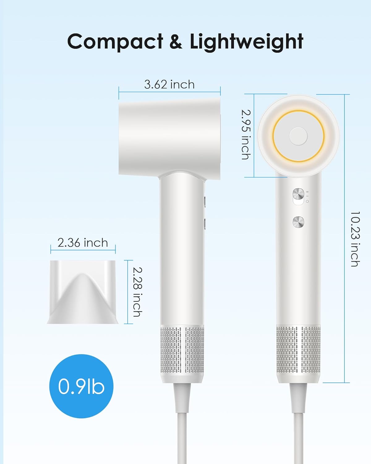 zhiyangfei – Secador de pelo, secador de iones negativos para mujeres y hombres, motor sin escobillas de 110, 000 RPM, 3 ajustes de calor, boquilla
