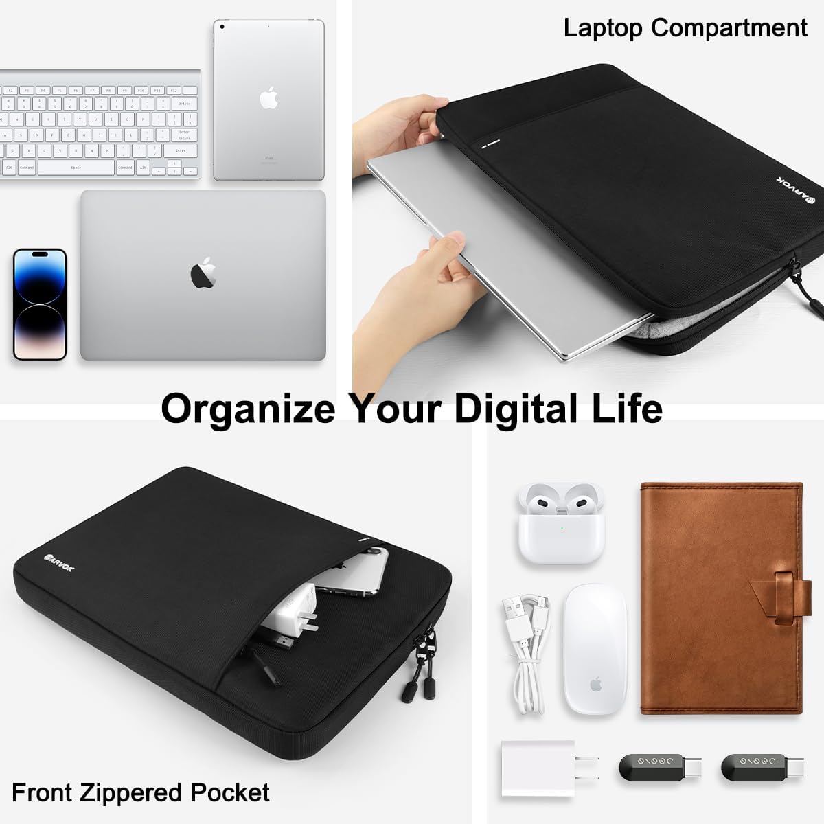 ARVOK Funda protectora de 360 para laptop compatible con MacBook Air A2681 M1A2337 2023-2021 MacBook Air M2 de 13 pulgadas, funda resistente al agua