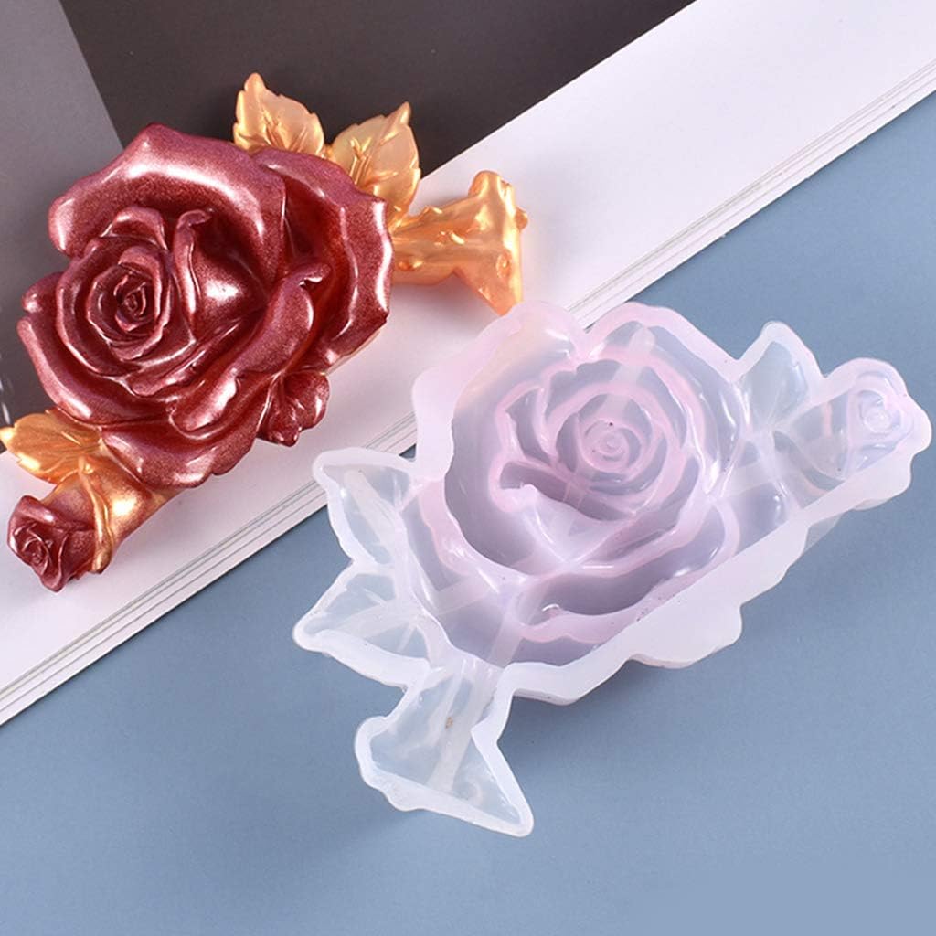 Molde hecho a mano de flores de rosas para mesa, molde de silicona con aroma, yeso, artesanías, jabón, vela, resina, molde de fundición,
