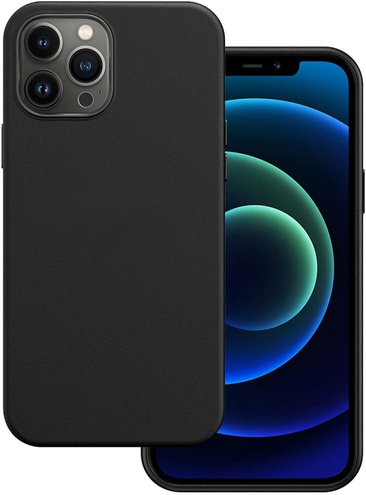Funda de piel italiana auténtica para iPhone 1212 Pro, compatible con MagSafe, color medianoche