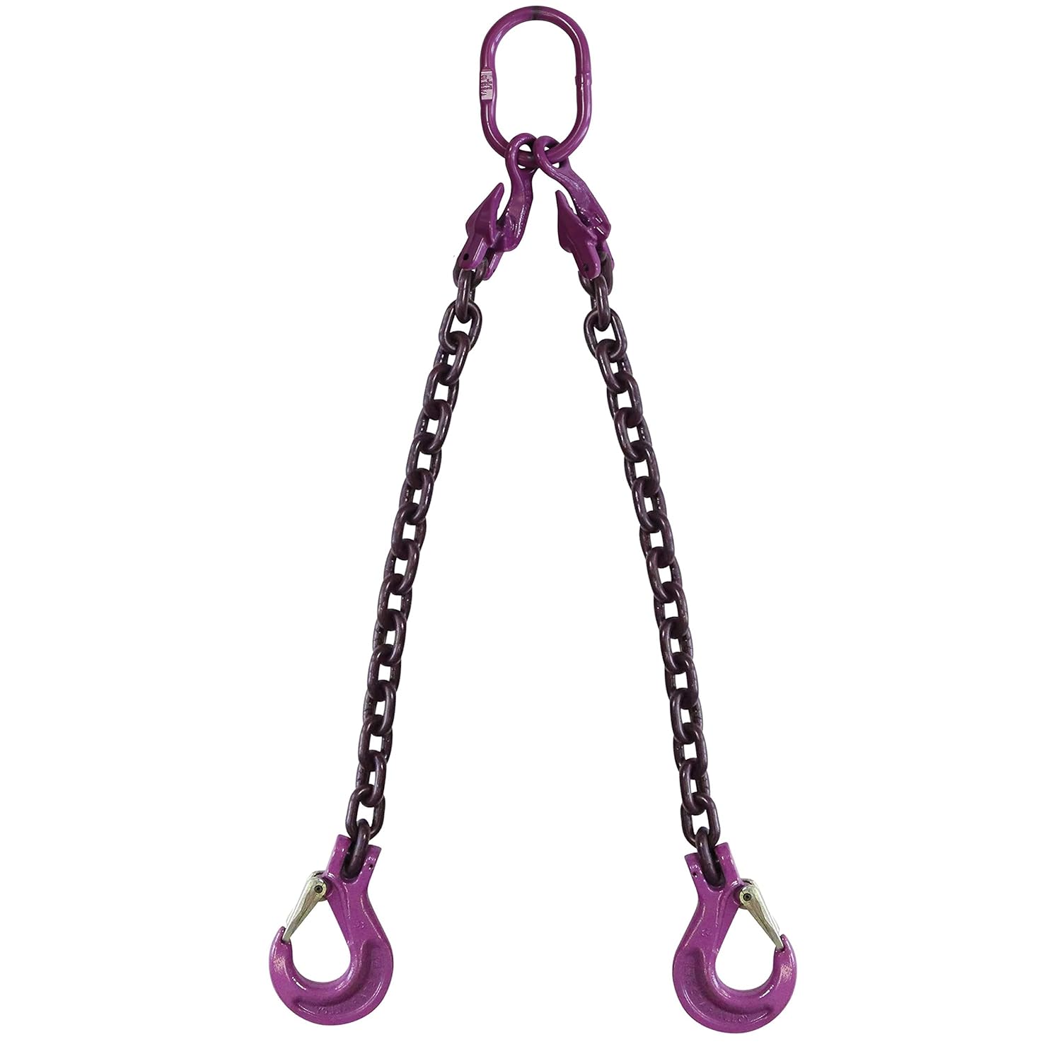 US Cargo Control – Eslinga de cadena ajustable de 2 patas de 932 pulgadas x 15 pies con gancho de honda – Acero de aleación de grado 100 – Eslinga