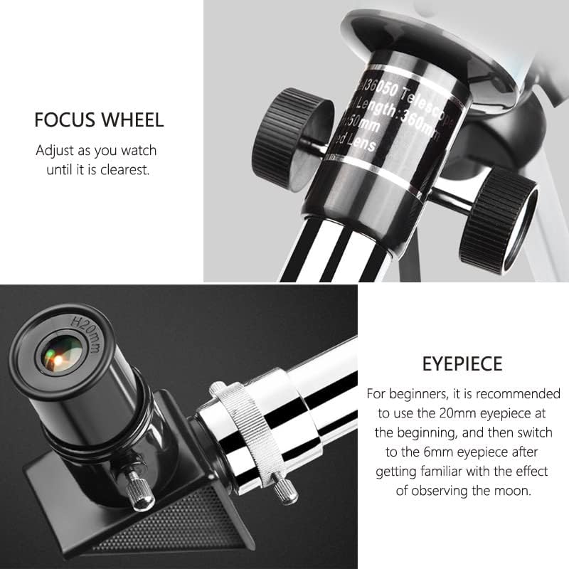 Telescopio para adultos y niños, telescopio astronómico HD 90x para principiantes, ocular de 0.276 pulgadas, fácil de usar para principiantes y