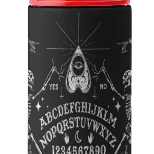 Botella de agua de viaje de acero inoxidable con diseño de bruja mágica de esqueleto gótico negro con pajilla, reutilizable, para hombres y mujeres Botella de agua de viaje de acero inoxidable con diseño de bruja mágica de esqueleto gótico negro con pajilla, reutilizable, para hombres y mujeres