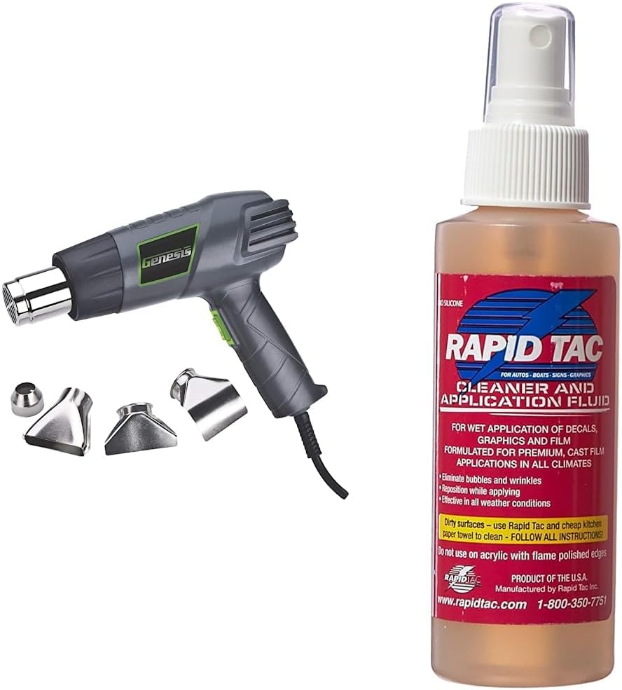 Genesis GHG1500A Kit de pistola de calor de doble temperatura con ajuste rápido de calor alto y bajo 572F1000F, boquilla de reducción de aire y