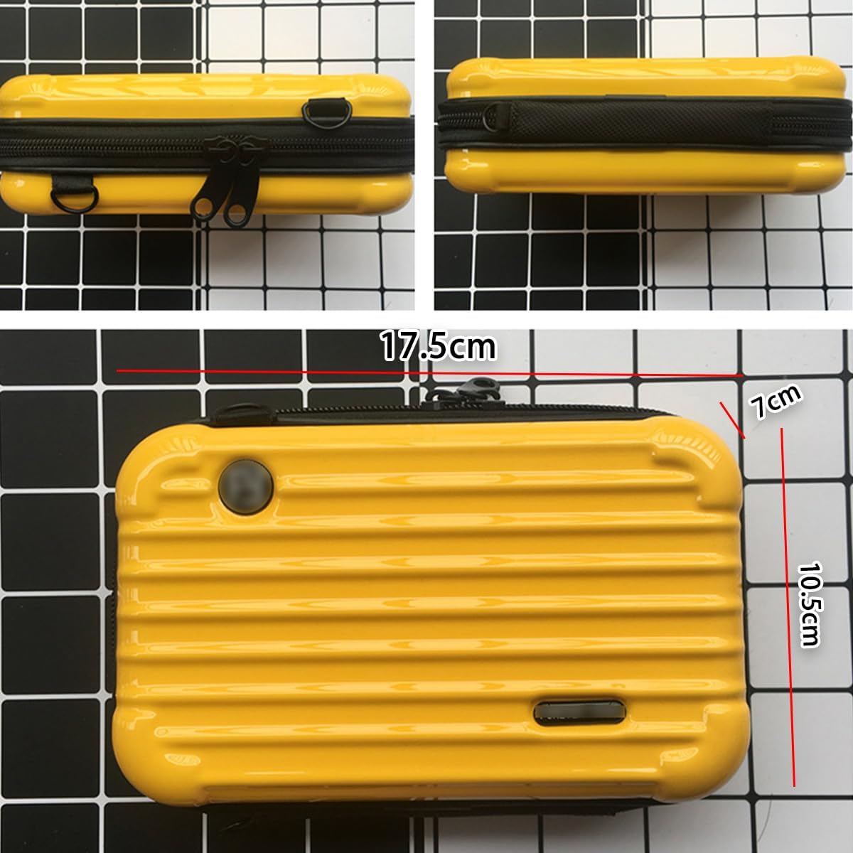 Mini maleta de moda para mujer, estuche de viaje rígido para cosméticos, bolsa de maquillaje, mini bolso de equipaje, bolso cruzado