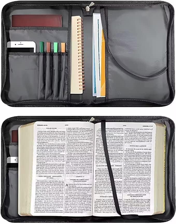 Showudesigns Funda de la Biblia de flores coloridas para mujer, fundas para la Biblia, bolsas ligeras con bolsillos de almacenamiento, ranuras para